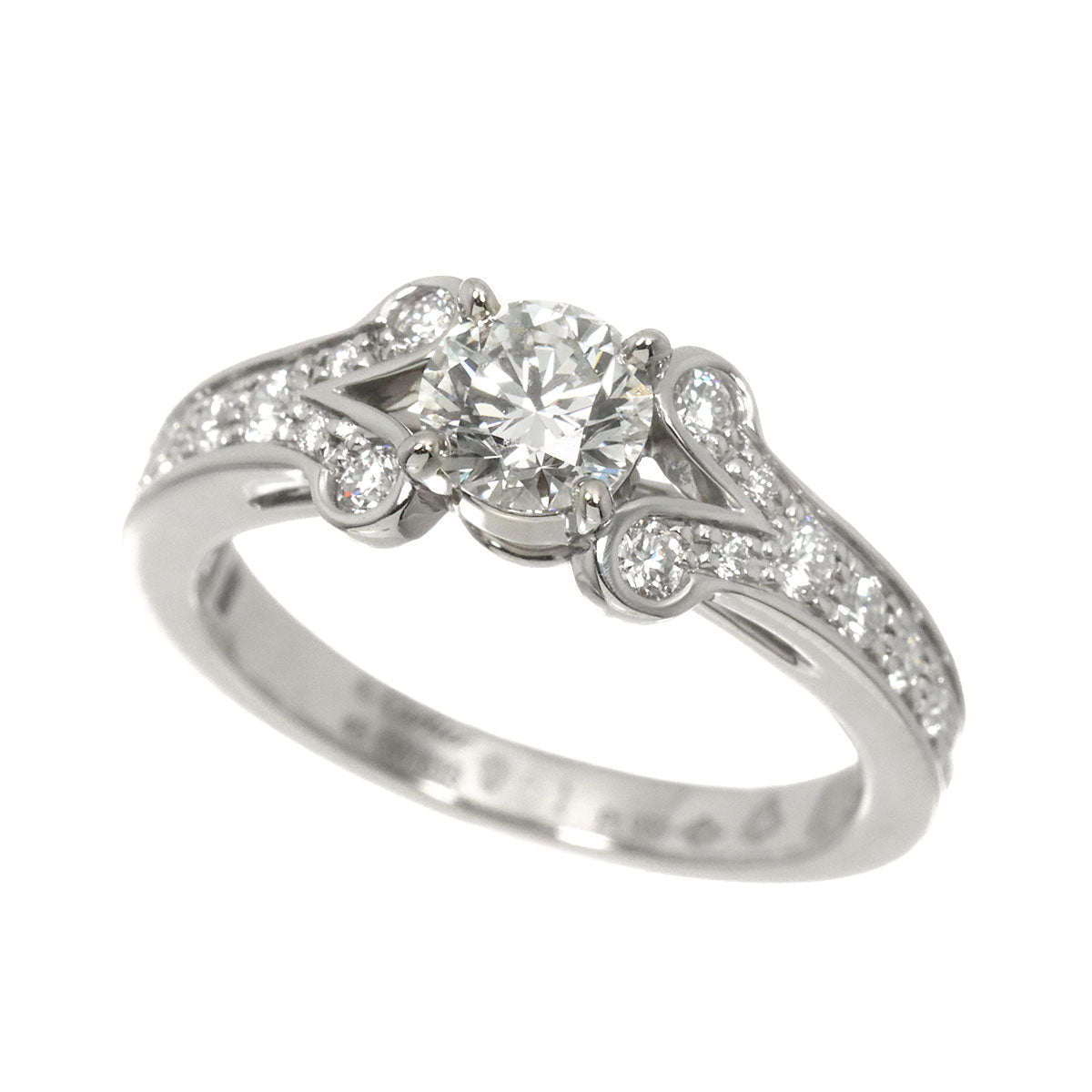 Ballerine Diamond 0.51ct H/VS1/3EX Ring Pt Size48 4.5(US)