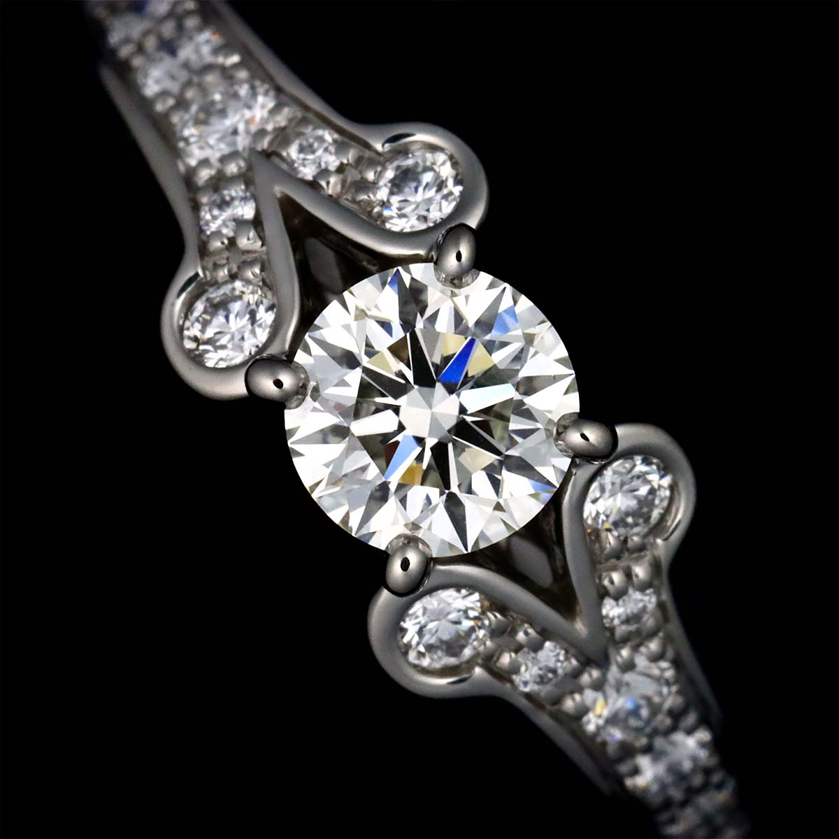 Ballerine Diamond 0.51ct H/VS1/3EX Ring Pt Size48 4.5(US)