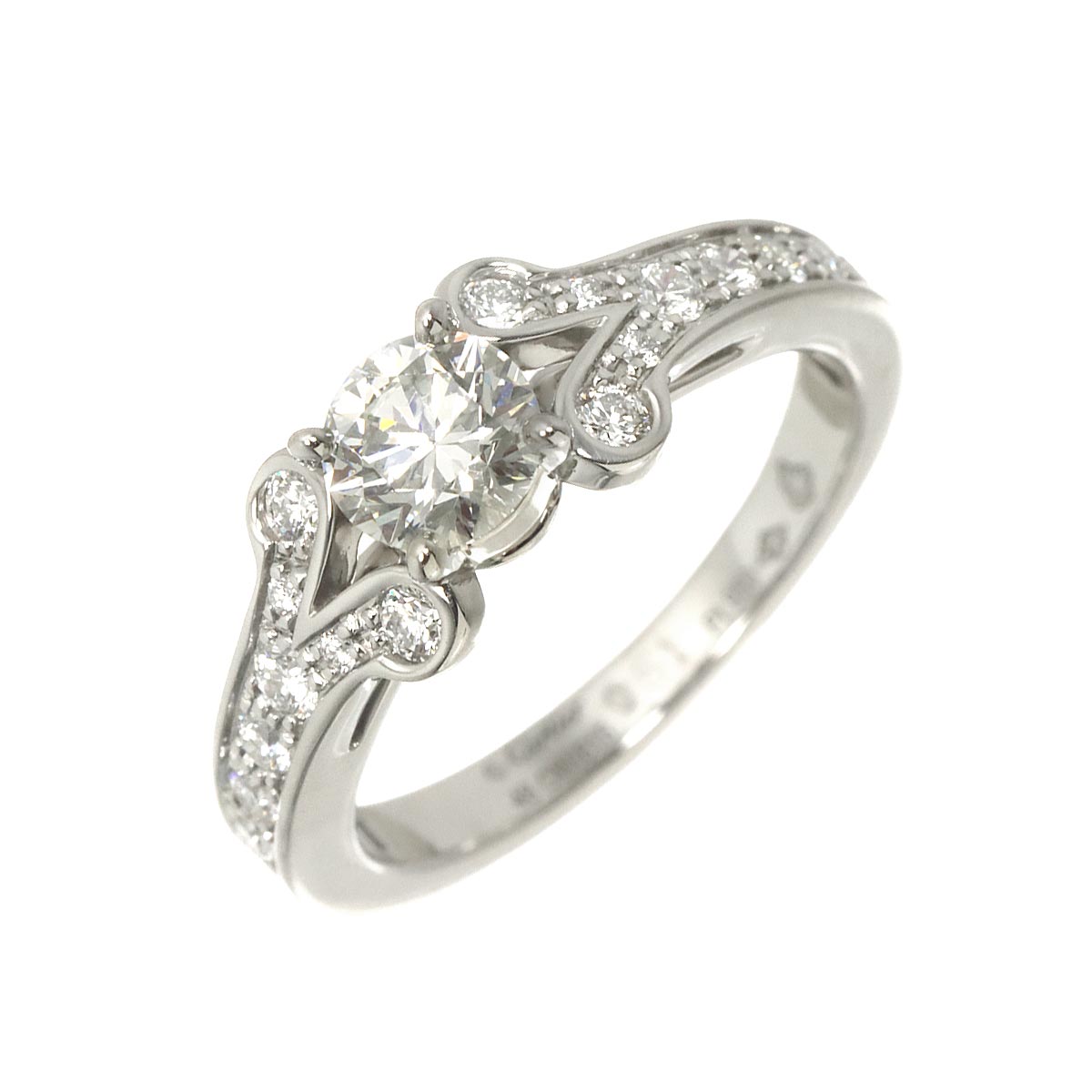 Ballerine Diamond 0.51ct H/VS1/3EX Ring Pt Size48 4.5(US)