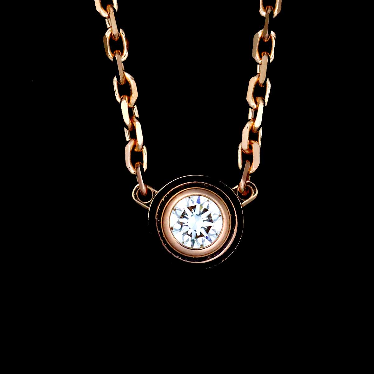 d Amour Diamond Necklace XS 18K Pink Gold 750