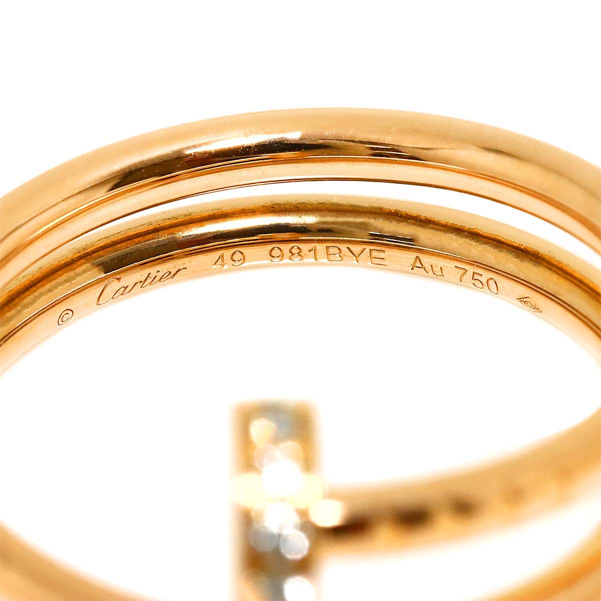 JUSTE UN CLOU Double Diamond Ring 18K PG 750 Size49 4.75-5(US)