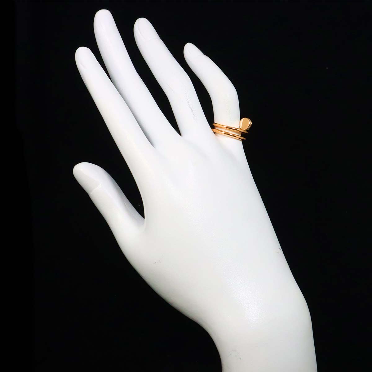 JUSTE UN CLOU Double Diamond Ring 18K PG 750 Size49 4.75-5(US)