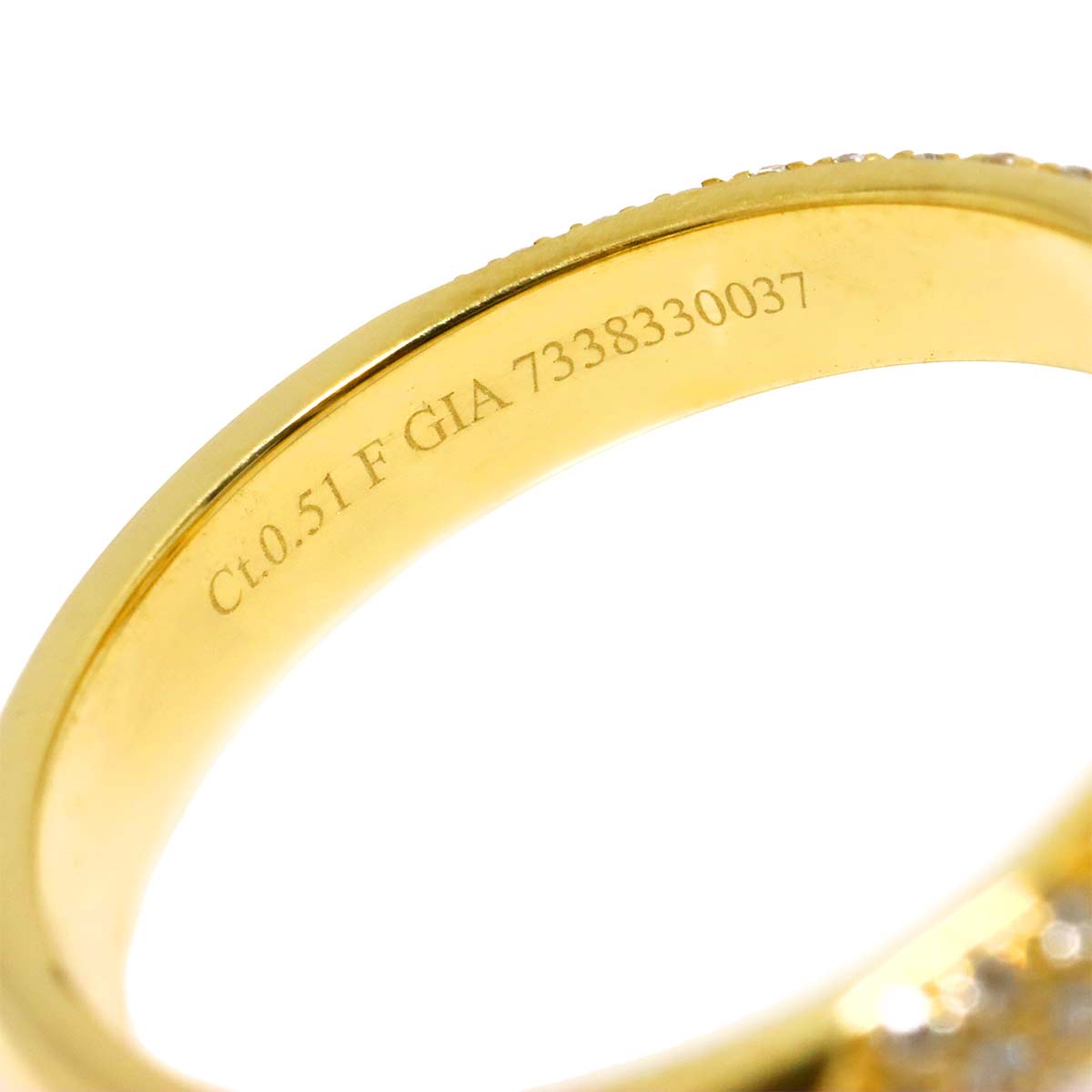 Diamond 0.51ct Ring 18K YG 750 size6-6.25(US)