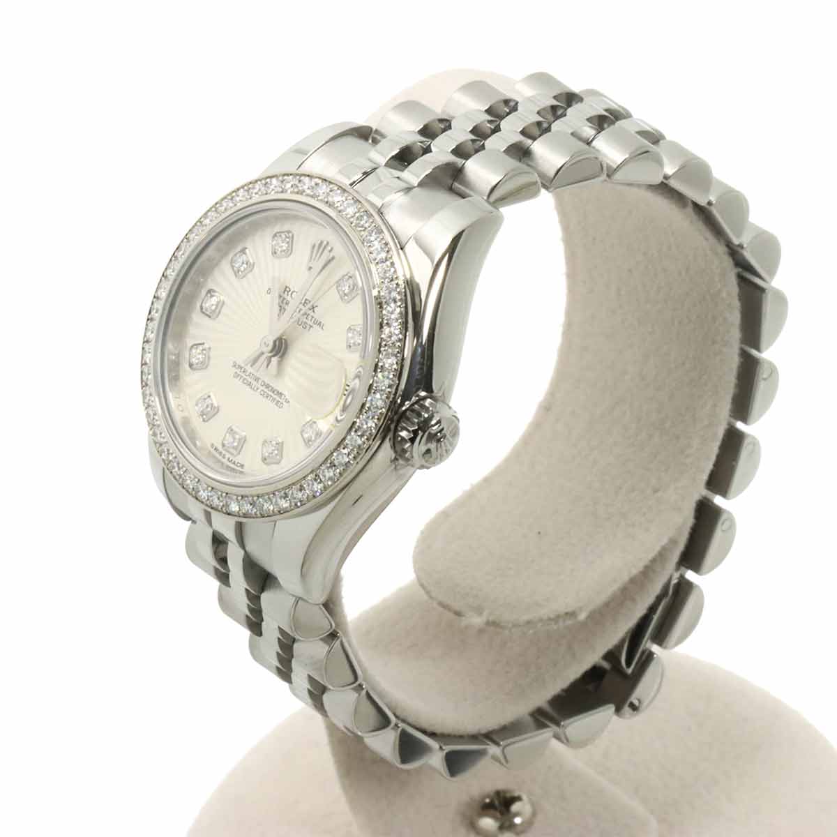 Datejust 179384 Date Diamond 750 WG Ladies Silver gold