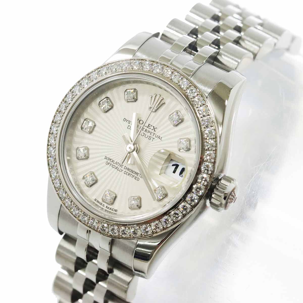 Datejust 179384 Date Diamond 750 WG Ladies Silver gold