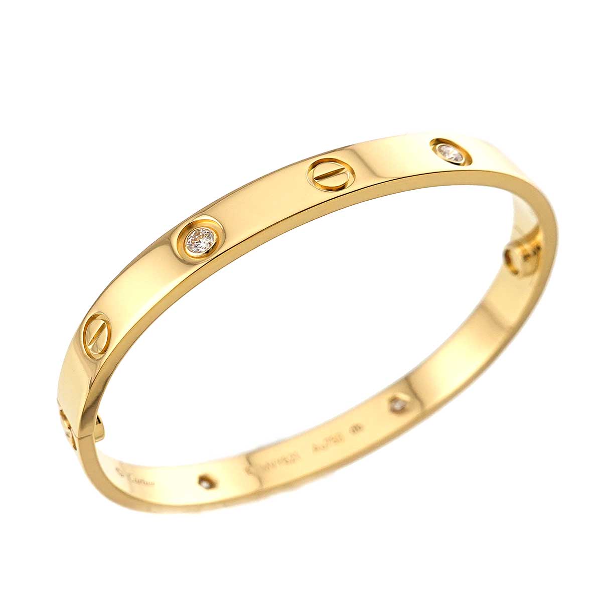 Love Bracelet Diamond 4P Bangle 18K YG 750 Size16
