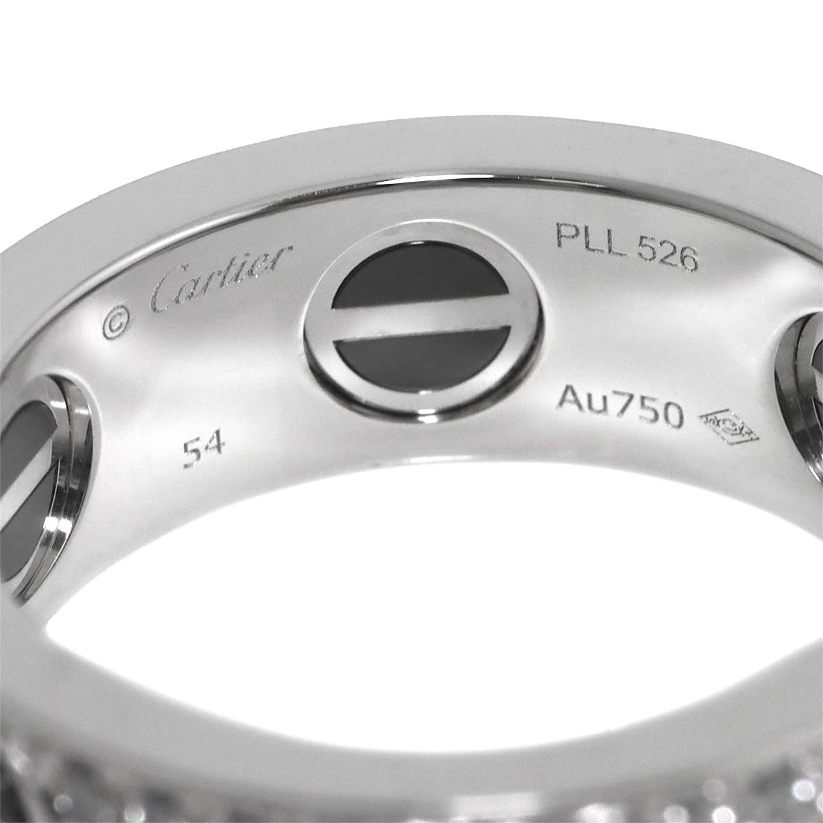 Love Ring Pave Diamond Ceramic 18K WG 750 size54 6.5-6.75(US)