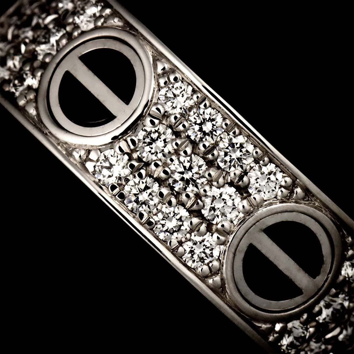Love Ring Pave Diamond Ceramic 18K WG 750 size54 6.5-6.75(US)