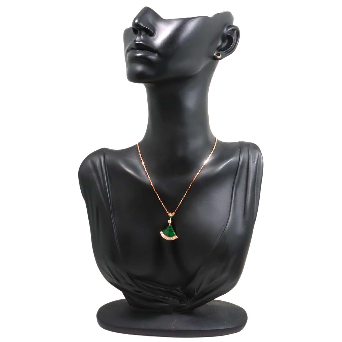 DIVAS DREAM Malachite Diamond Necklace 18K PG 750