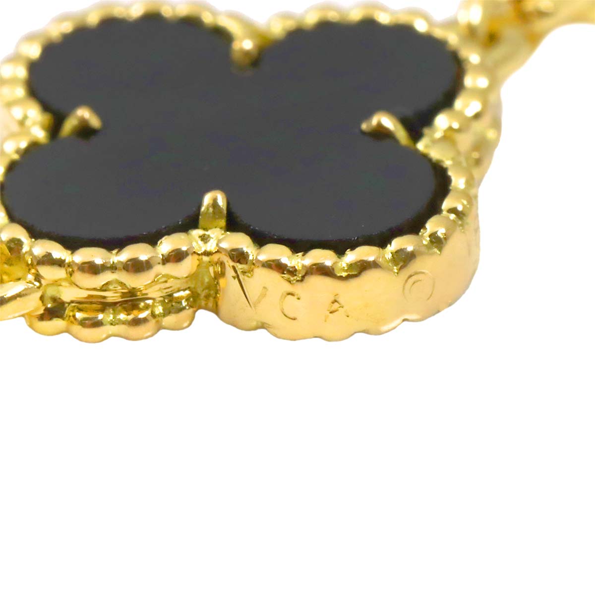 Vintage Alhambra Onyx 5P Bracelet 18K YG 750