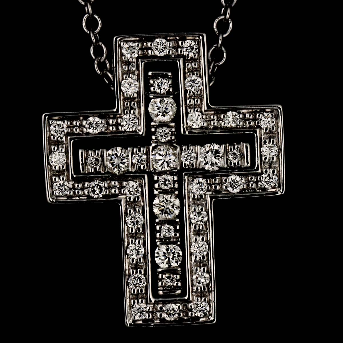 Belle Epoque XXS Diamond Cross Necklace 18K WG 750