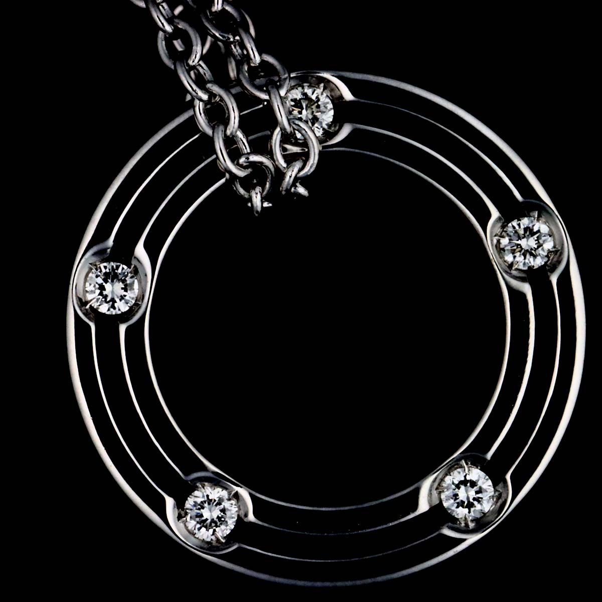 D-SIDE Diamond Necklace 18K White Gold 750