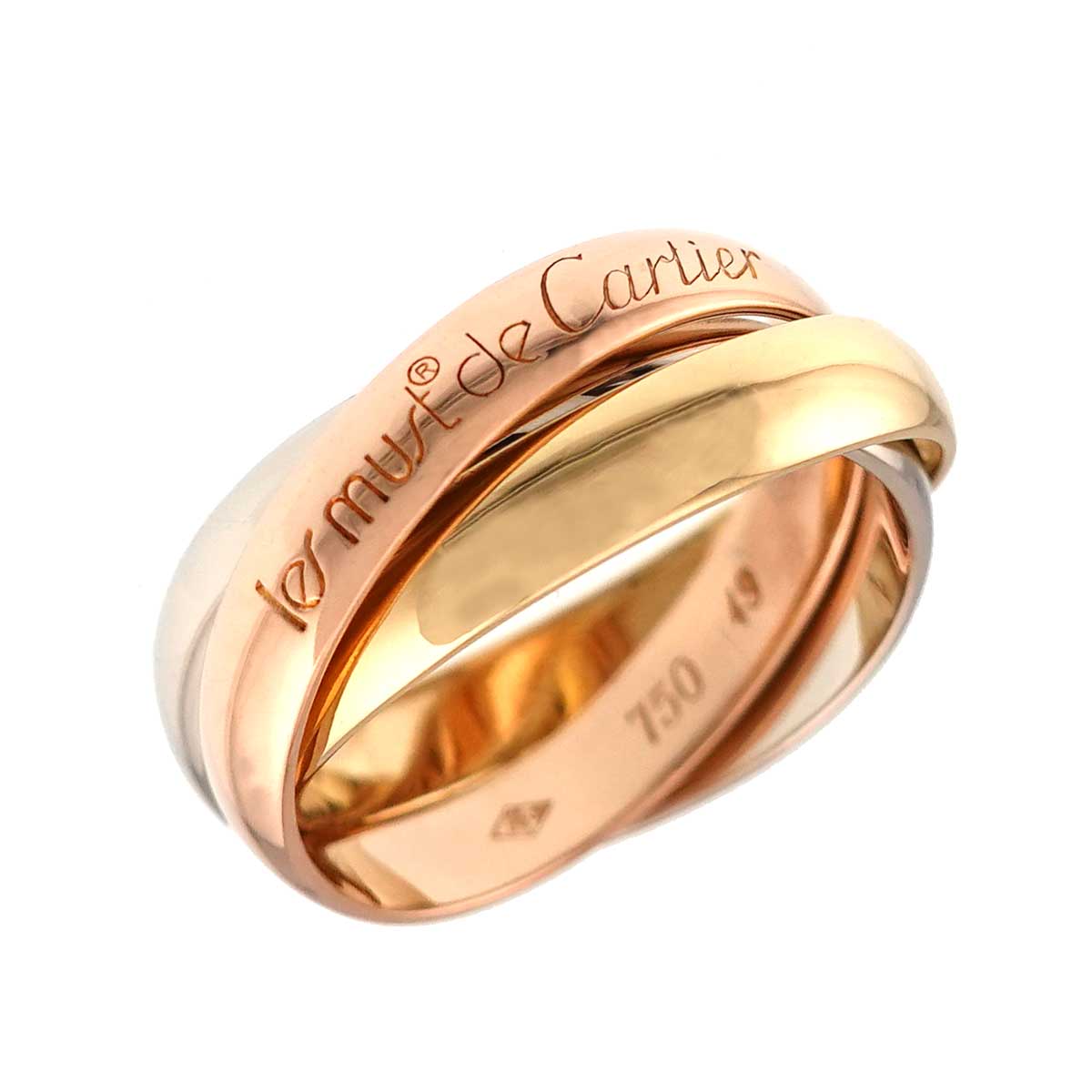 Trinity Ring 18K YG WG PG 750 Size49 4.75-5(US)