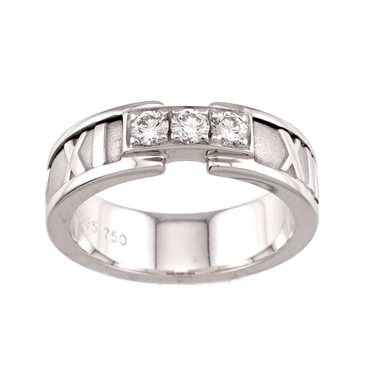 Atlas Diamond Ring 18K White Gold 750 size4.75-5(US)