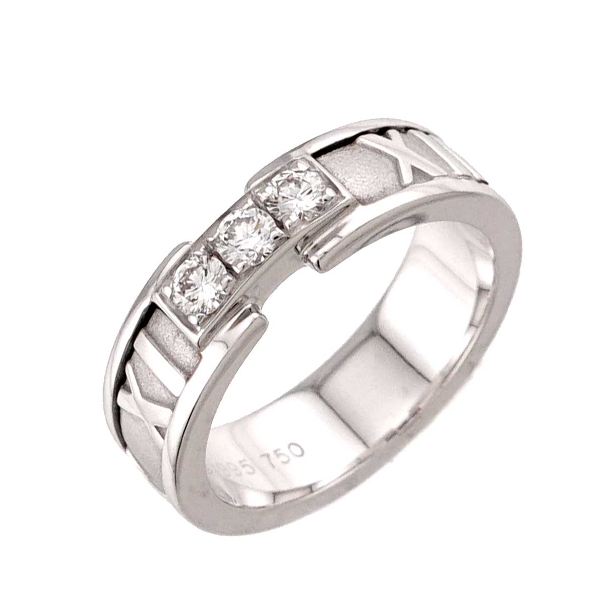 Atlas Diamond Ring 18K White Gold 750 size4.75-5(US)