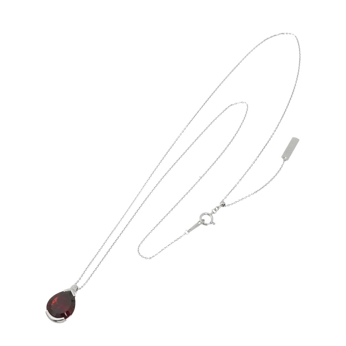 Garnet Necklace 18K WG 750