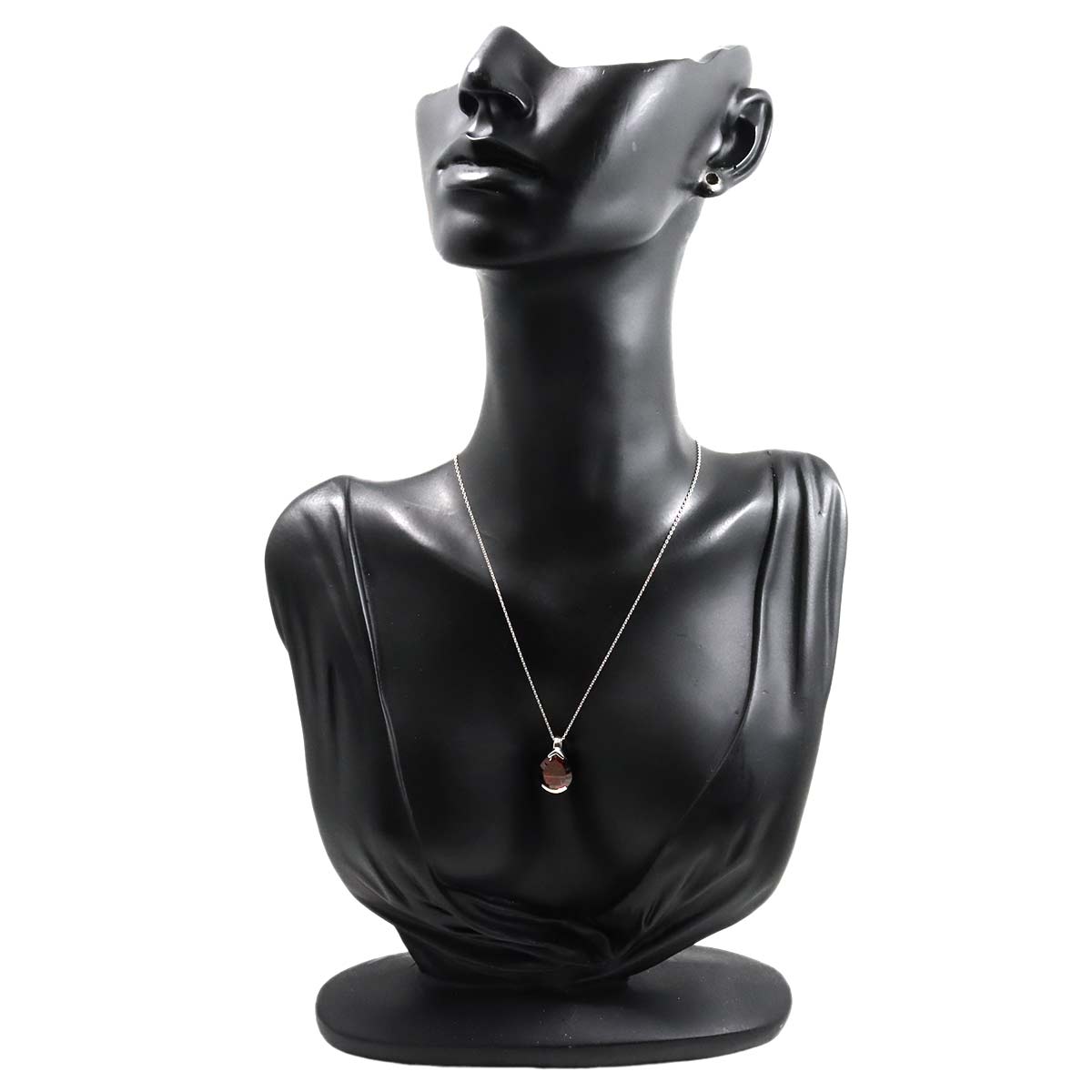 Garnet Necklace 18K WG 750