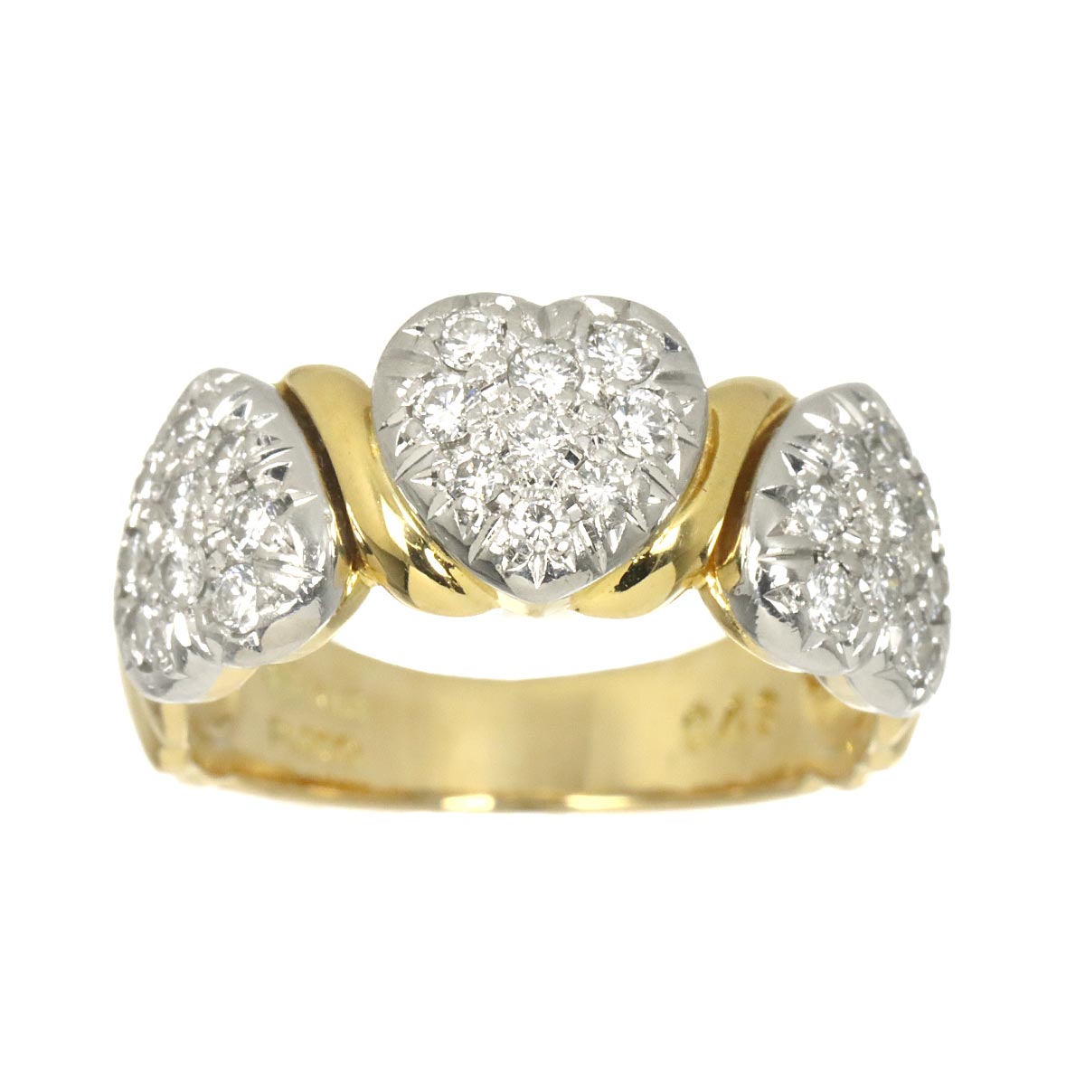 Diamond 0.43ct Ring 18K YG WG 750 Size5.25(US)