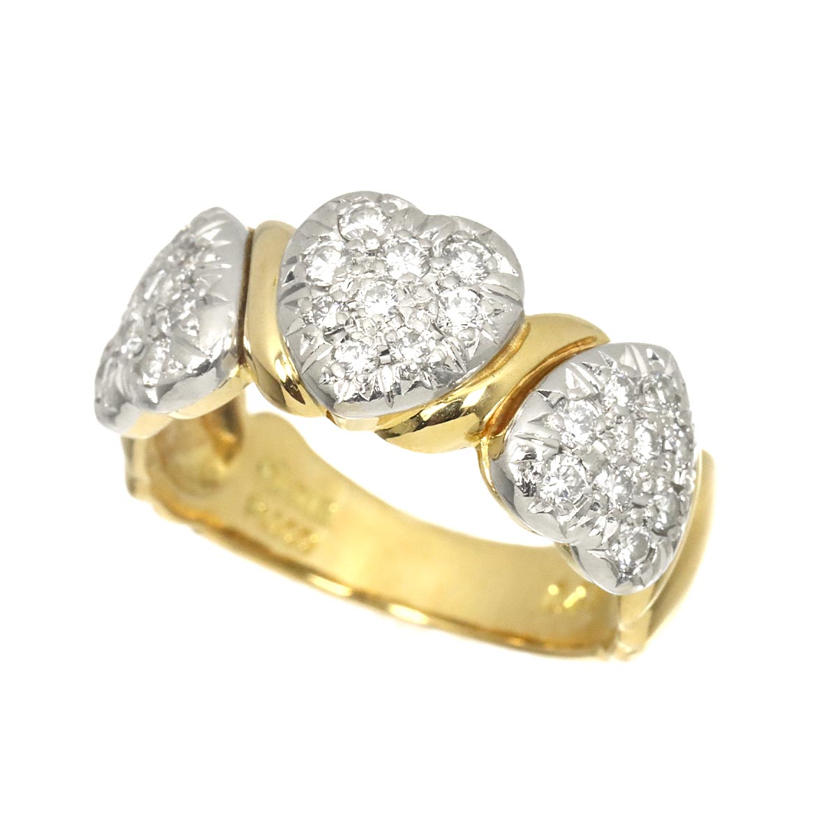 Diamond 0.43ct Ring 18K YG WG 750 Size5.25(US)