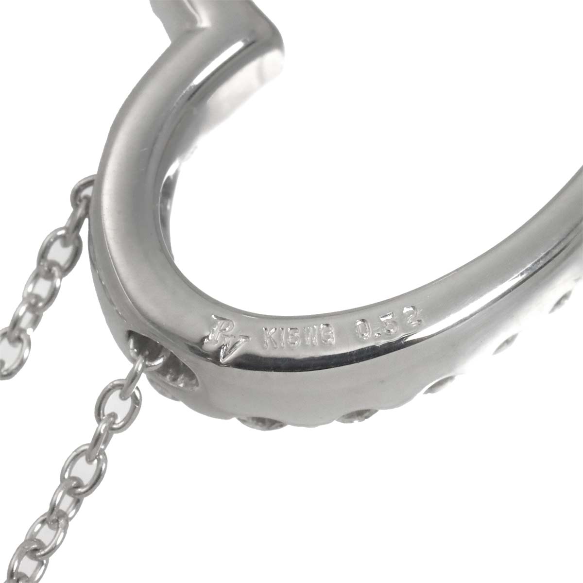 Heart Motif Diamond 0.52ct Necklace 18K White Gold 750