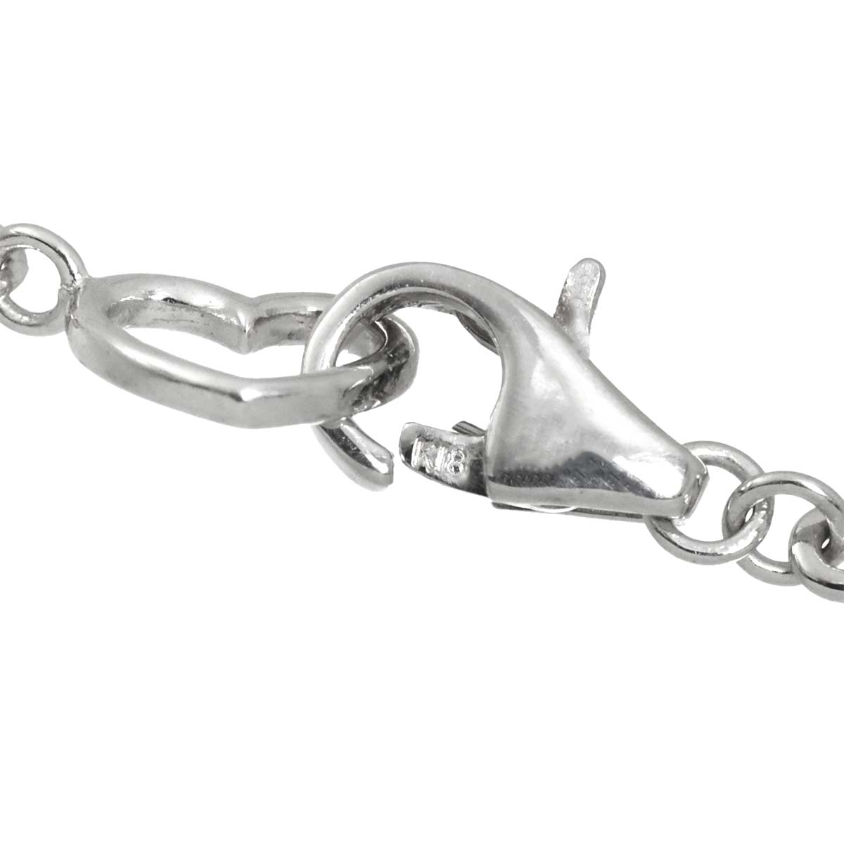 Heart Motif Diamond 0.52ct Necklace 18K White Gold 750