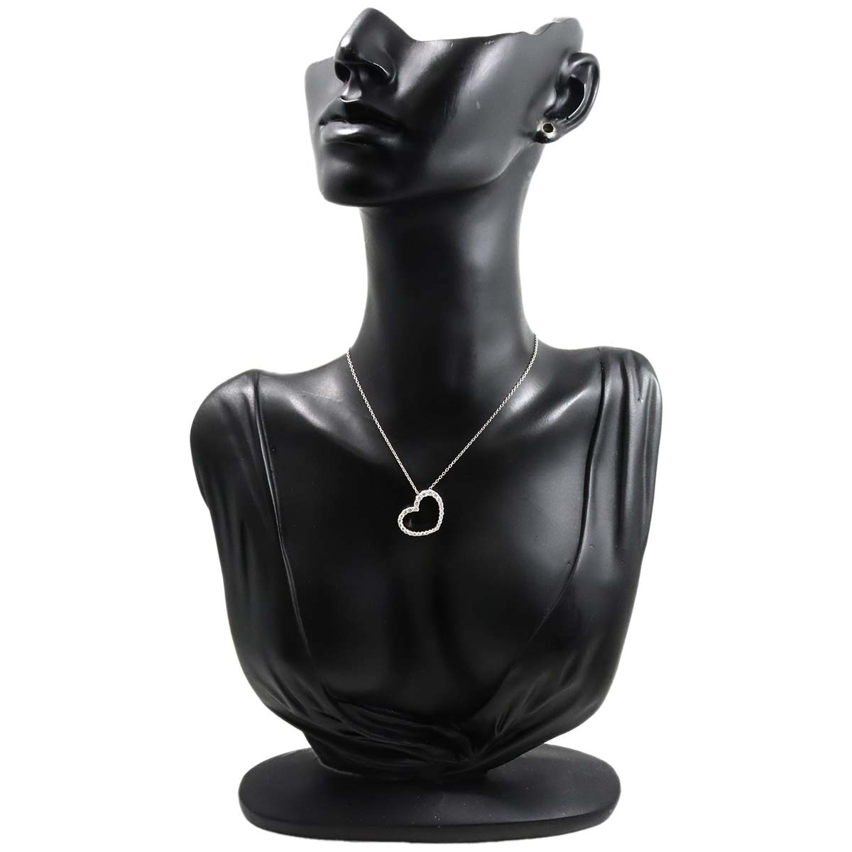 Heart Motif Diamond 0.52ct Necklace 18K White Gold 750