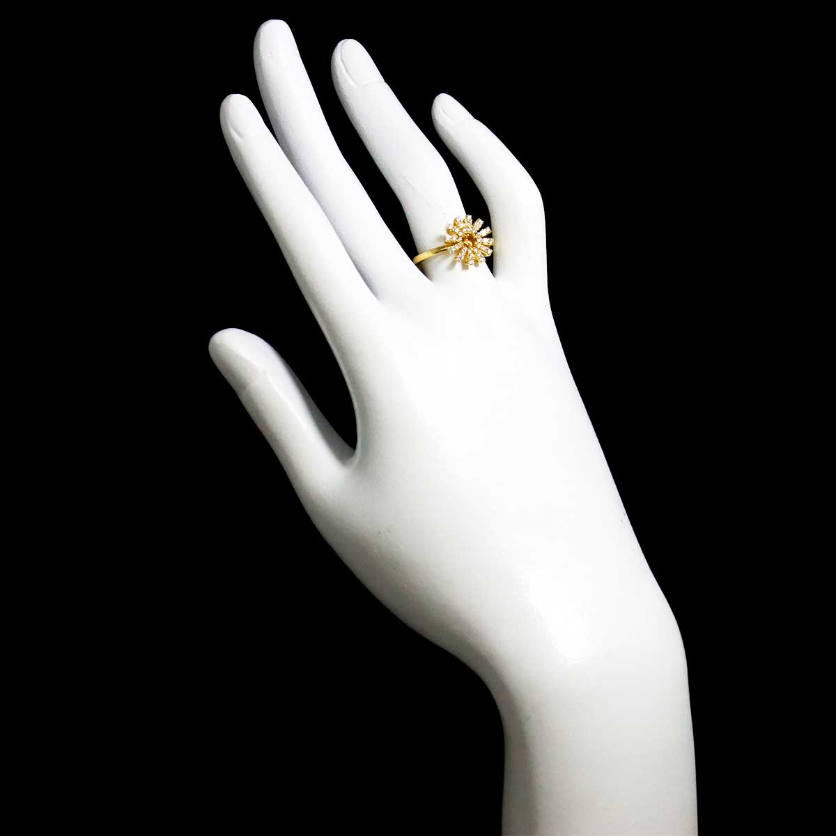 Citrine Diamond Ring 18K YG 750 size6.25-6.5(US)