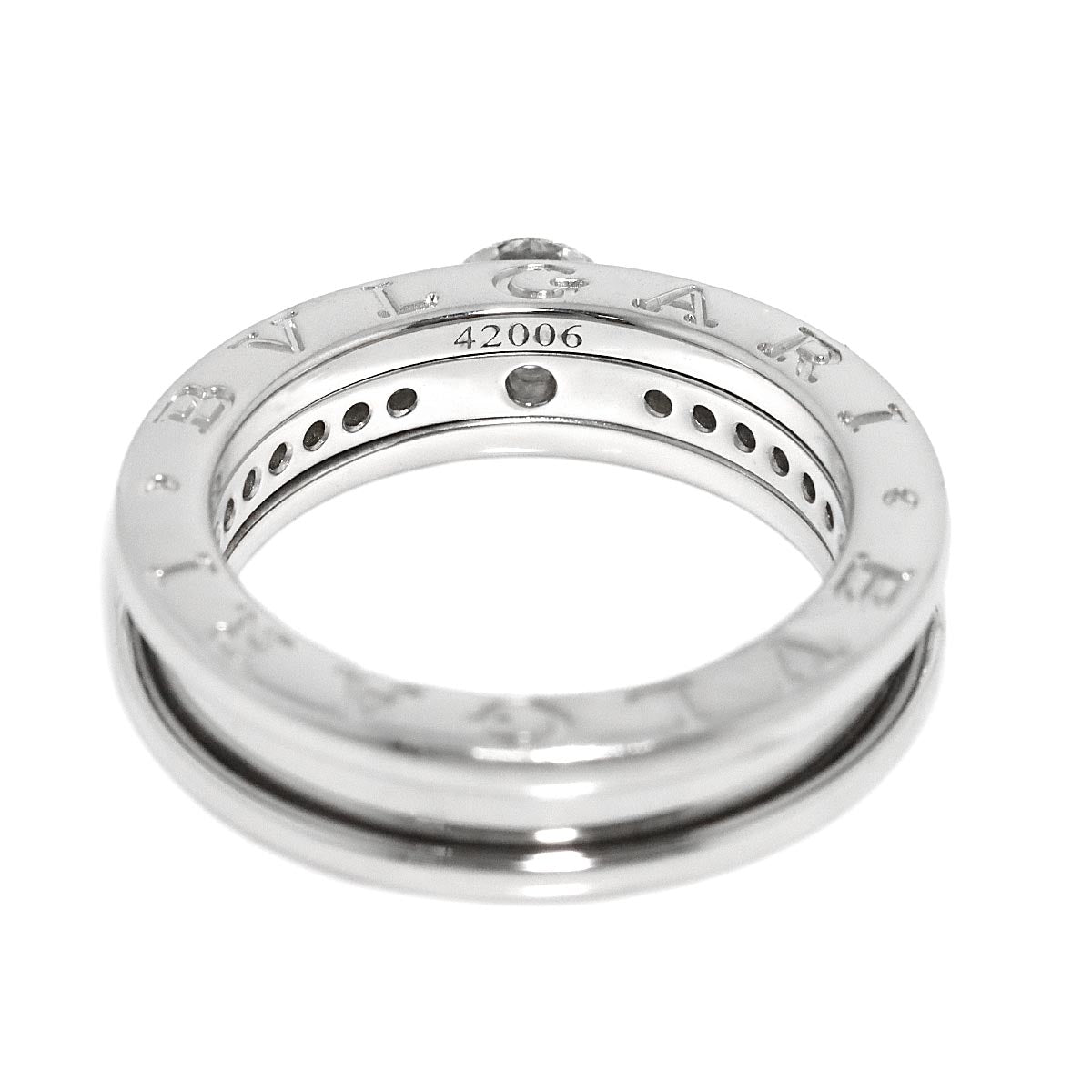 Diamond 0.37ct F/VS1/EX Ring 18K WG size51 5.25-5.5(US)