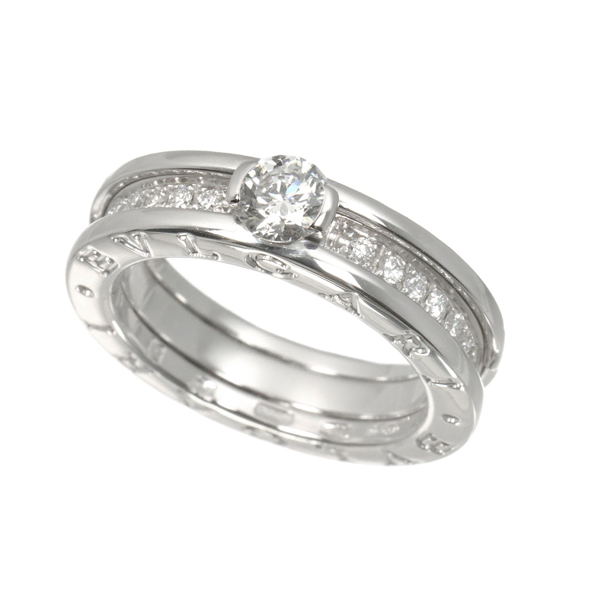 Diamond 0.37ct F/VS1/EX Ring 18K WG size51 5.25-5.5(US)