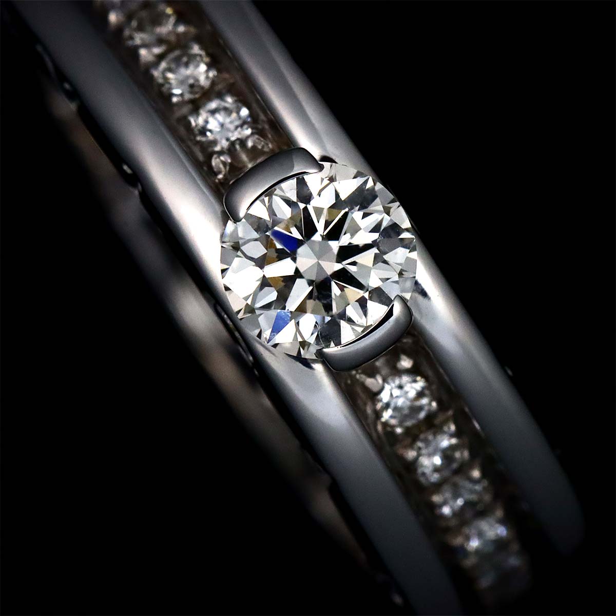 Diamond 0.37ct F/VS1/EX Ring 18K WG size51 5.25-5.5(US)