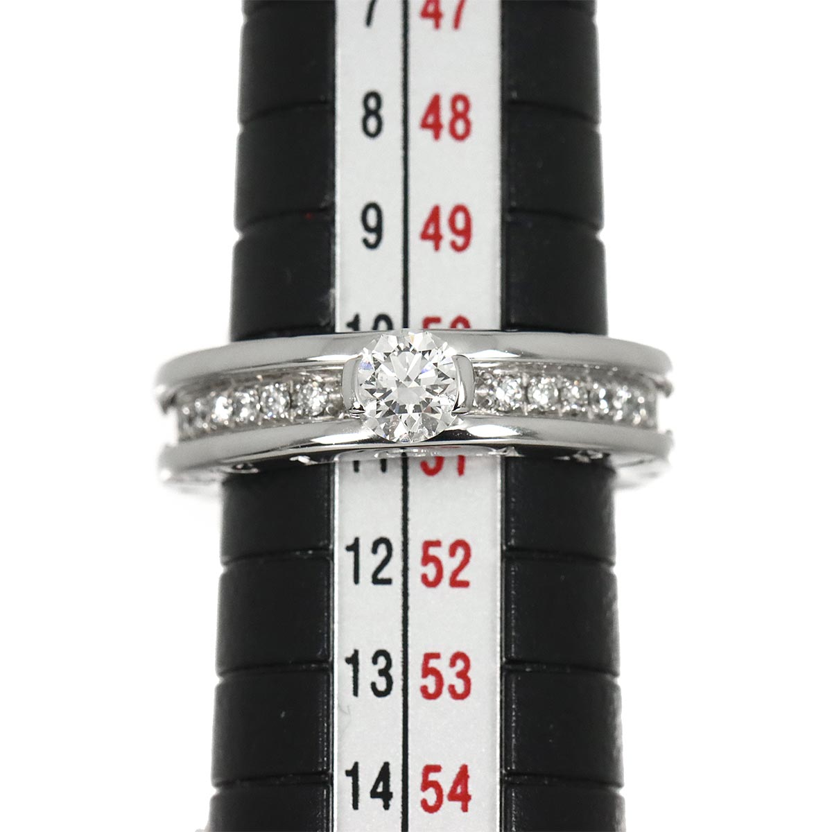 Diamond 0.37ct F/VS1/EX Ring 18K WG size51 5.25-5.5(US)