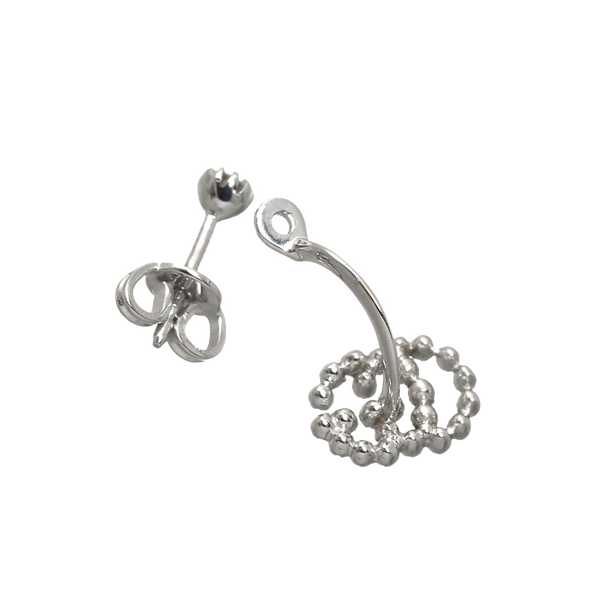 GG Logo Diamond Earring Pierced 18K WG 750 One Piece only