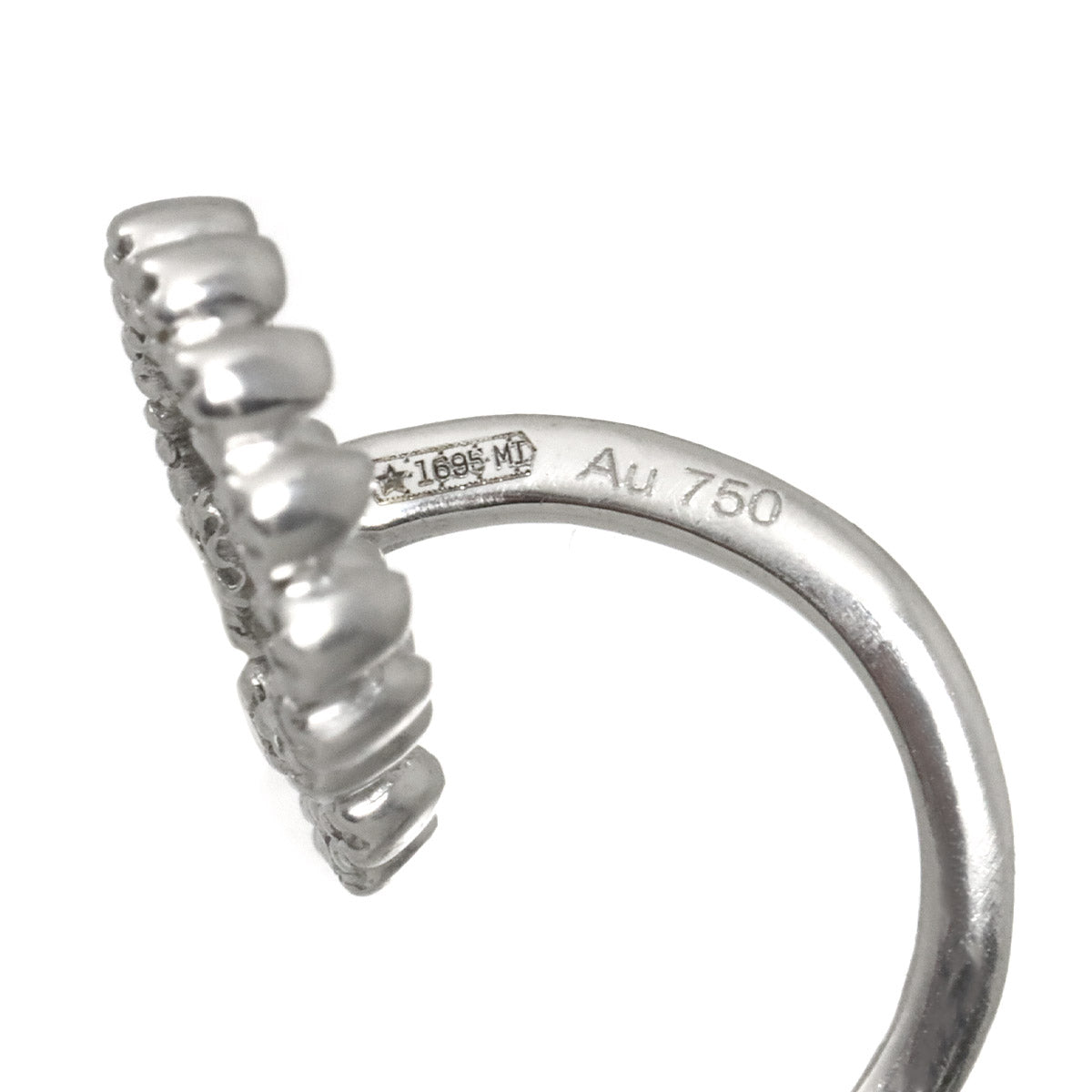 GG Logo Diamond Earring Pierced 18K WG 750 One Piece only