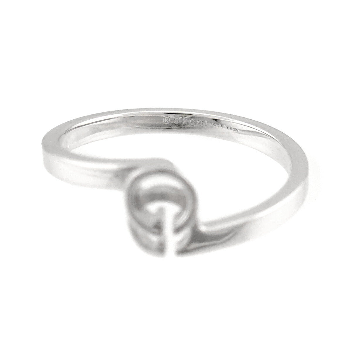 GG Logo Ring 18K WG White Gold 750 Size12 5.75-6(US)