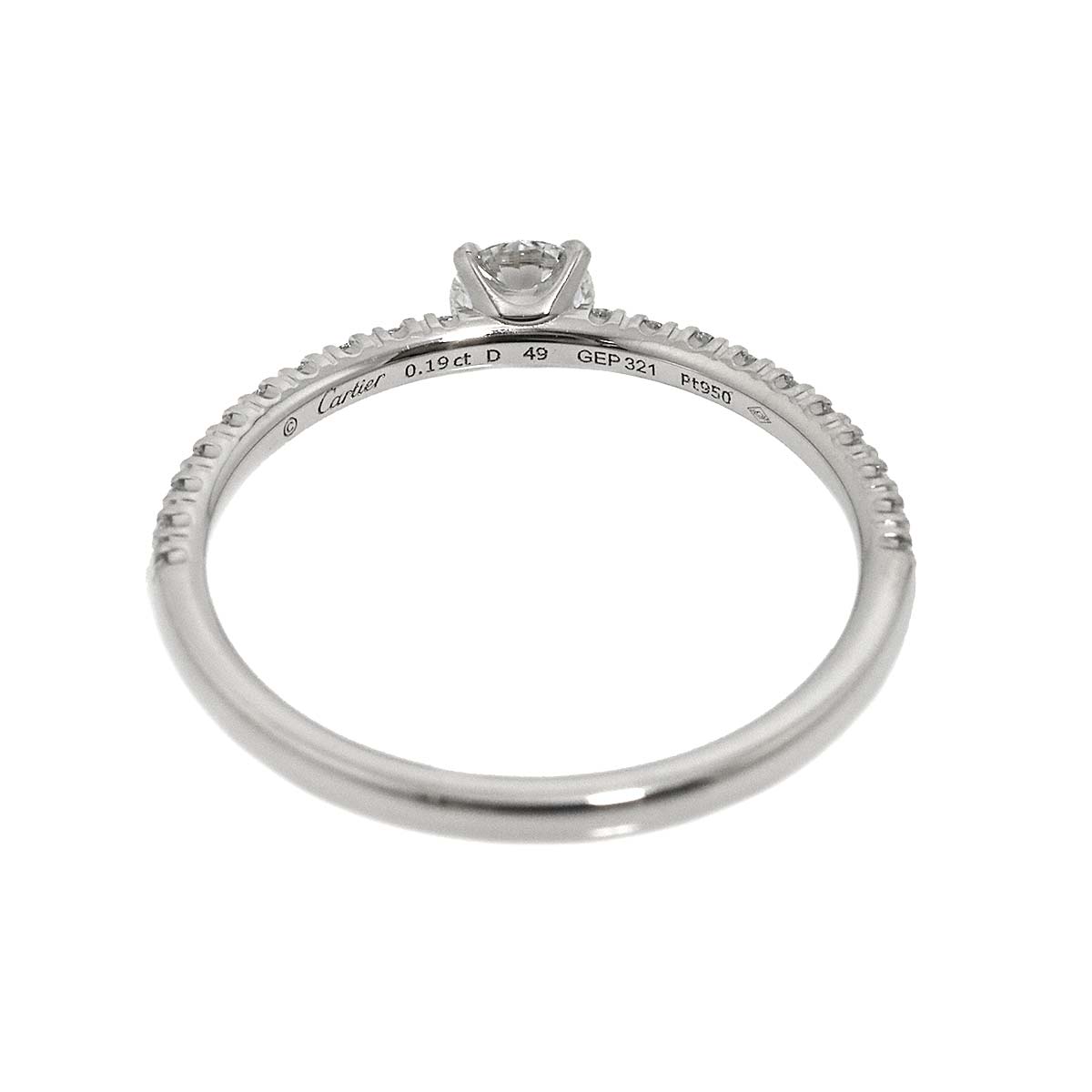 Half Diamond 0.19ct F/VS1/3EX Ring Pt size49 4.75-5(US)