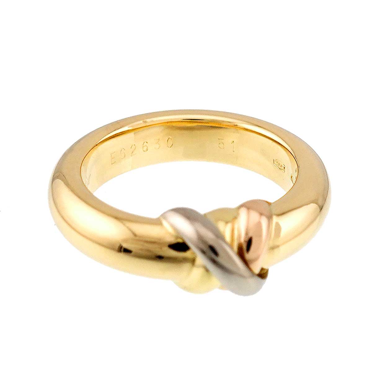 Thread Trinity Ring 18K YG WG PG 750 Size51 5.5-5.75(US)