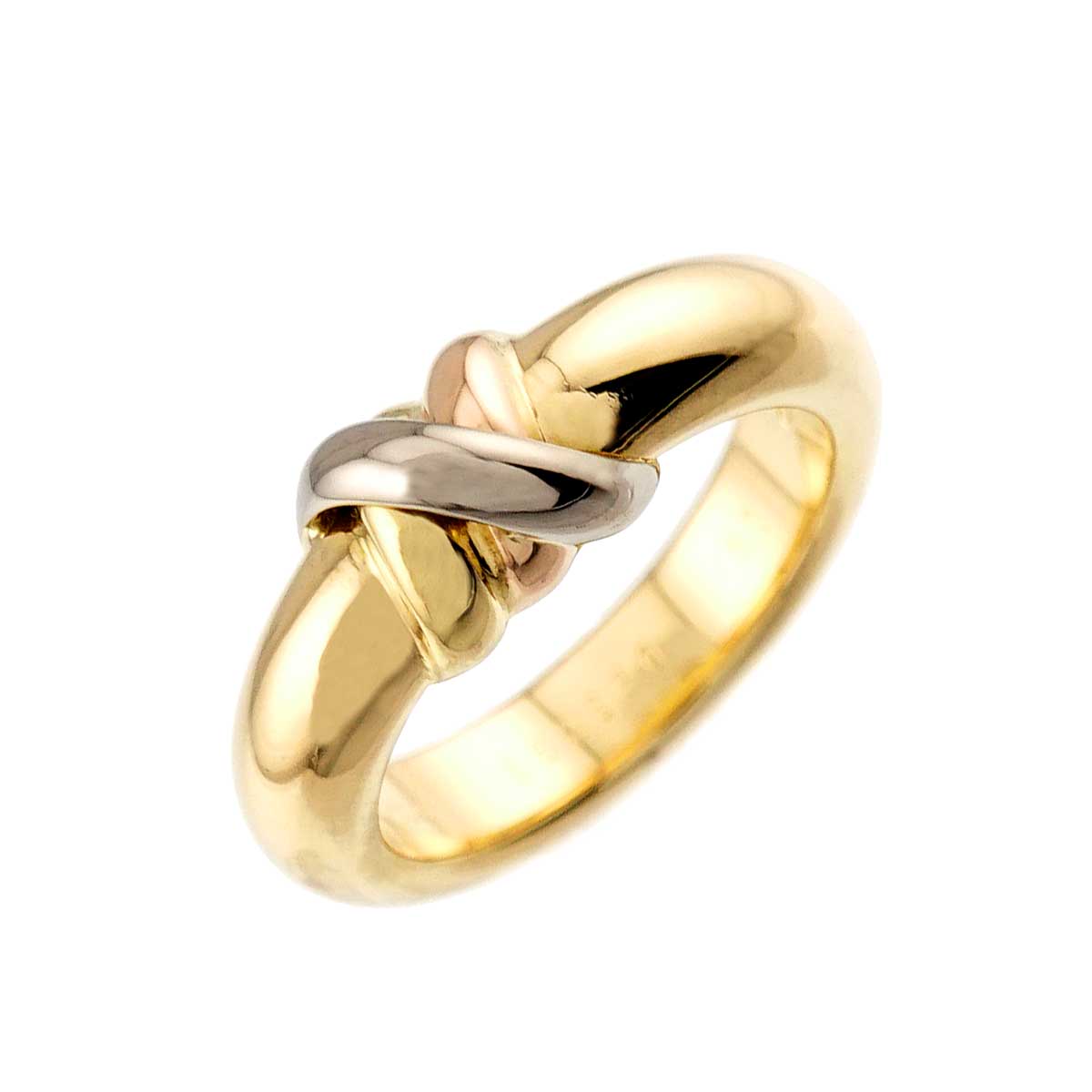 Thread Trinity Ring 18K YG WG PG 750 Size51 5.5-5.75(US)