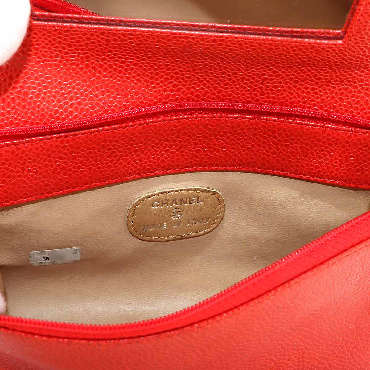 CC Logos Pouch Leather Red A07007