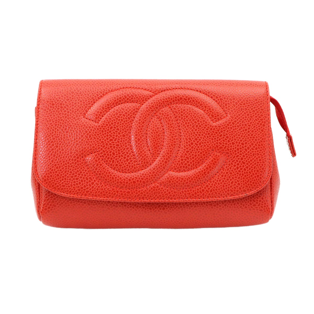 CC Logos Pouch Leather Red A07007