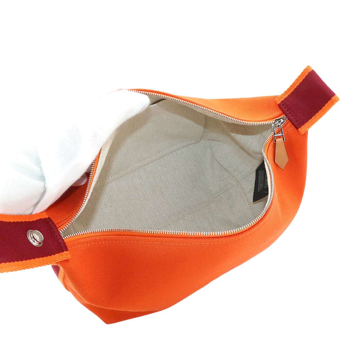 Bride a Brac PM Hand Bag Toile H Feu Orange Rouge H Pouch