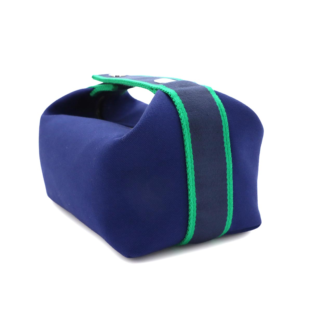 Bride a Brac PM Hand Bag Toile H Blue Marine Green Pouch