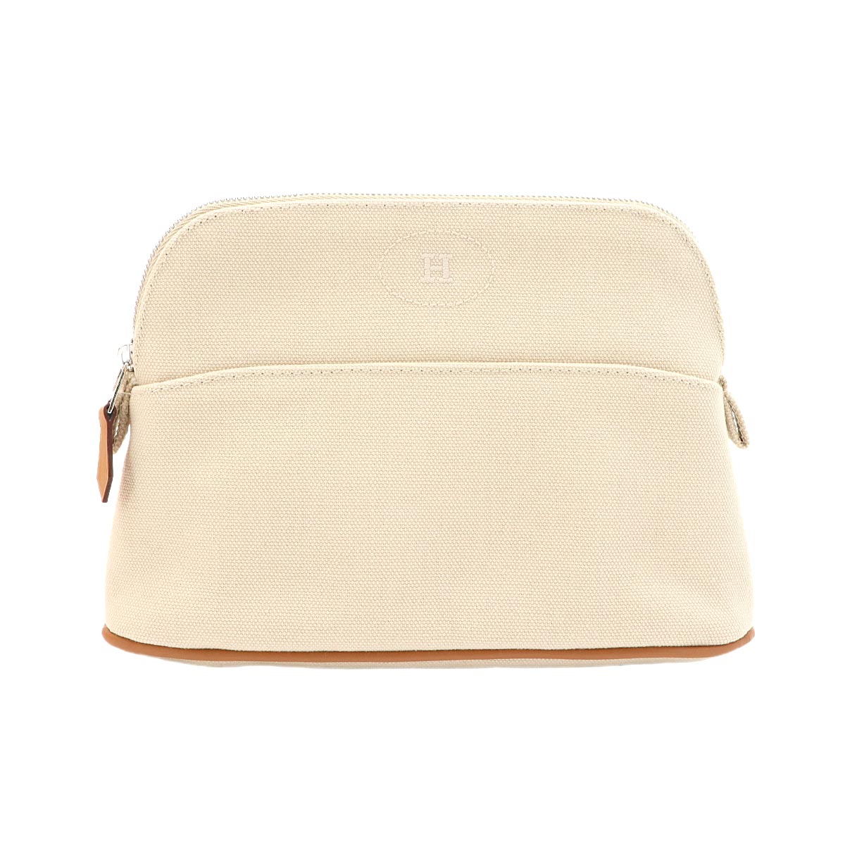 Bolide Pouch 20 Mini Cotton Canvas Leather Natural Beige Purse