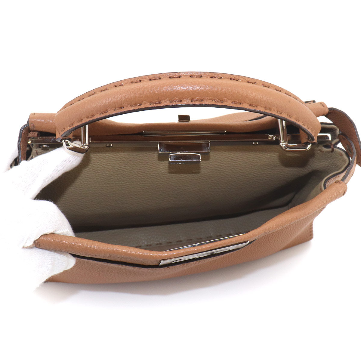 Selleria Peekaboo Regular Hand Bag Leather Brown 8BN290