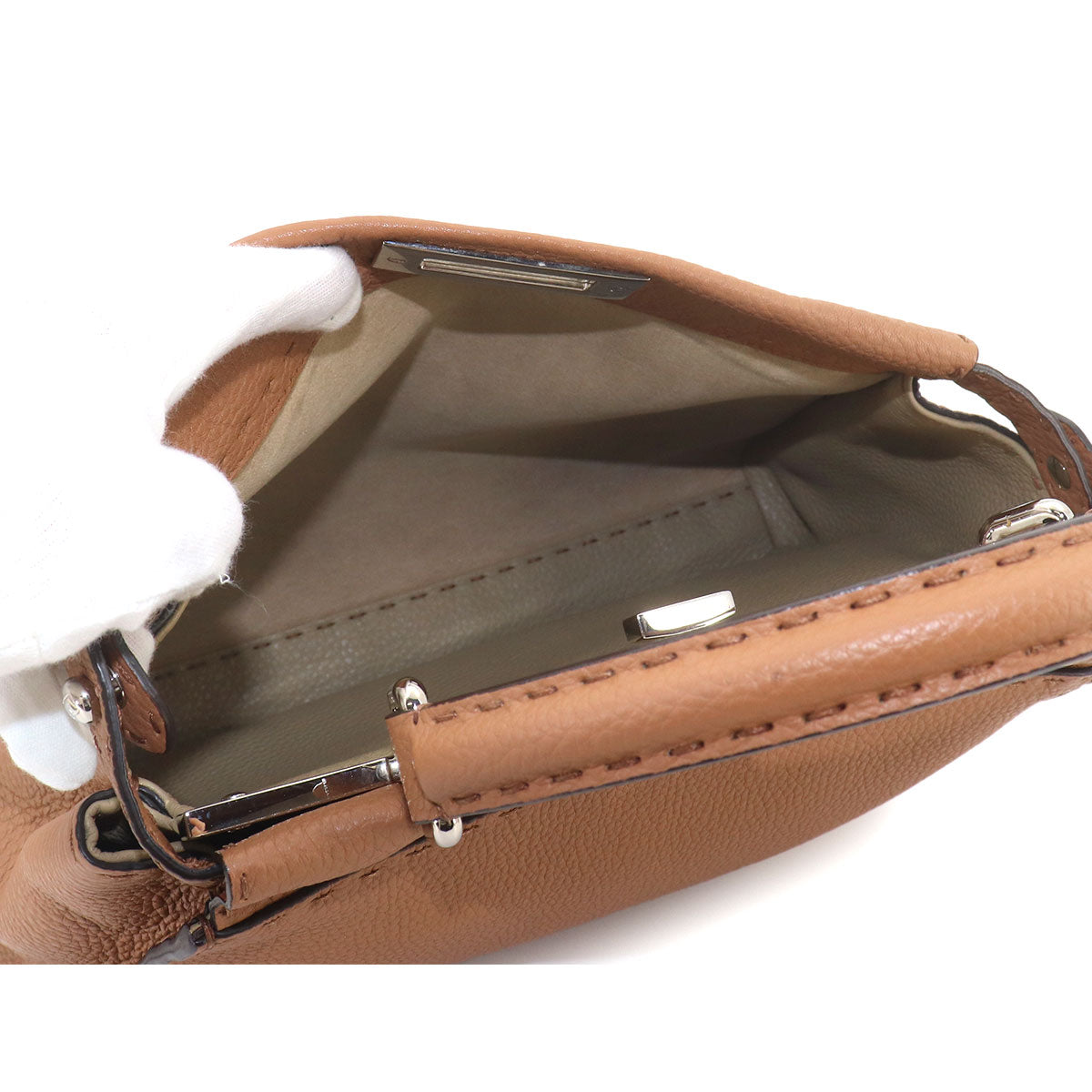Selleria Peekaboo Regular Hand Bag Leather Brown 8BN290