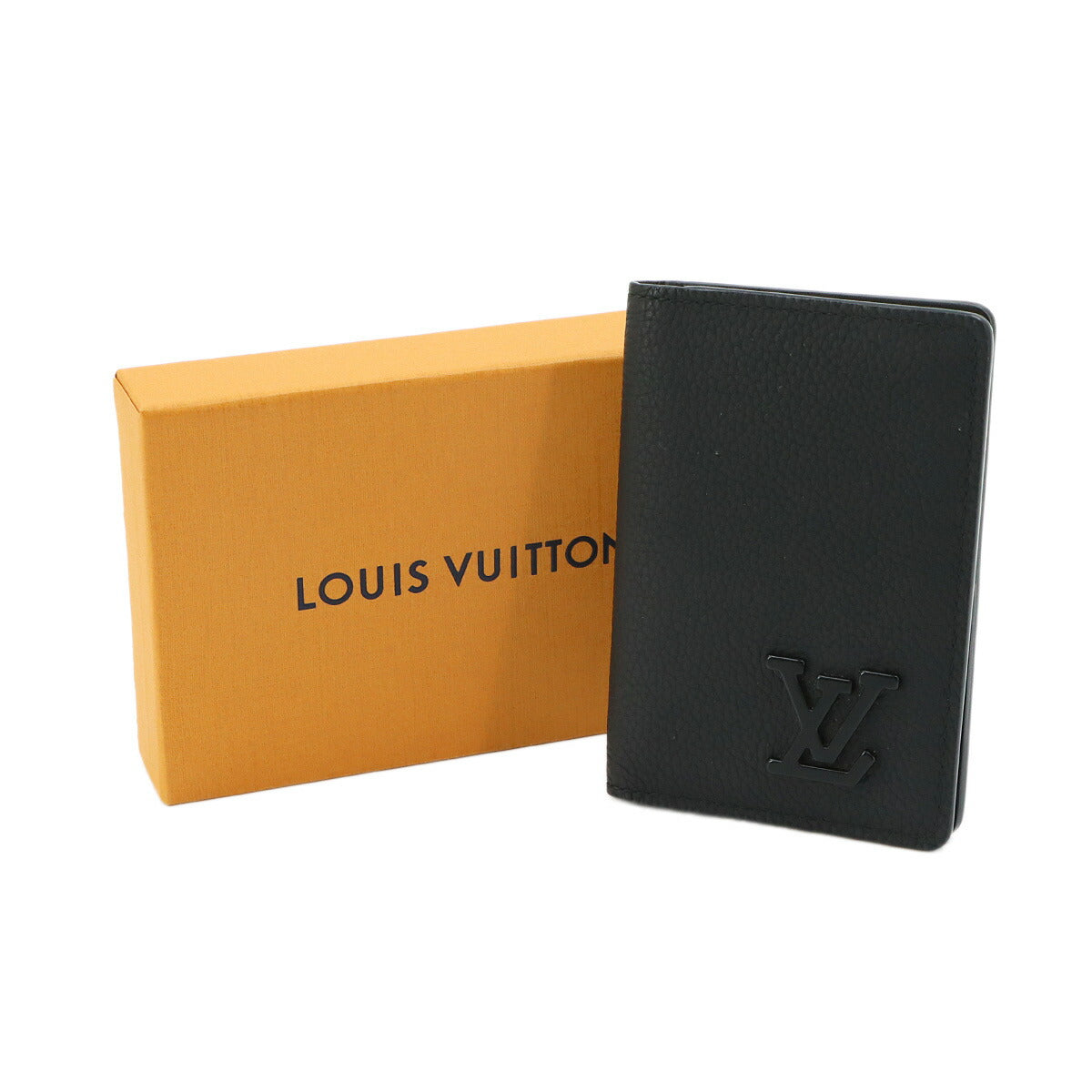 LV Aerogram Organizer Card Case Leather Black M69979