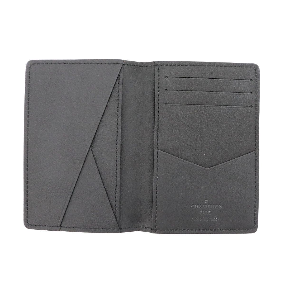 LV Aerogram Organizer Card Case Leather Black M69979