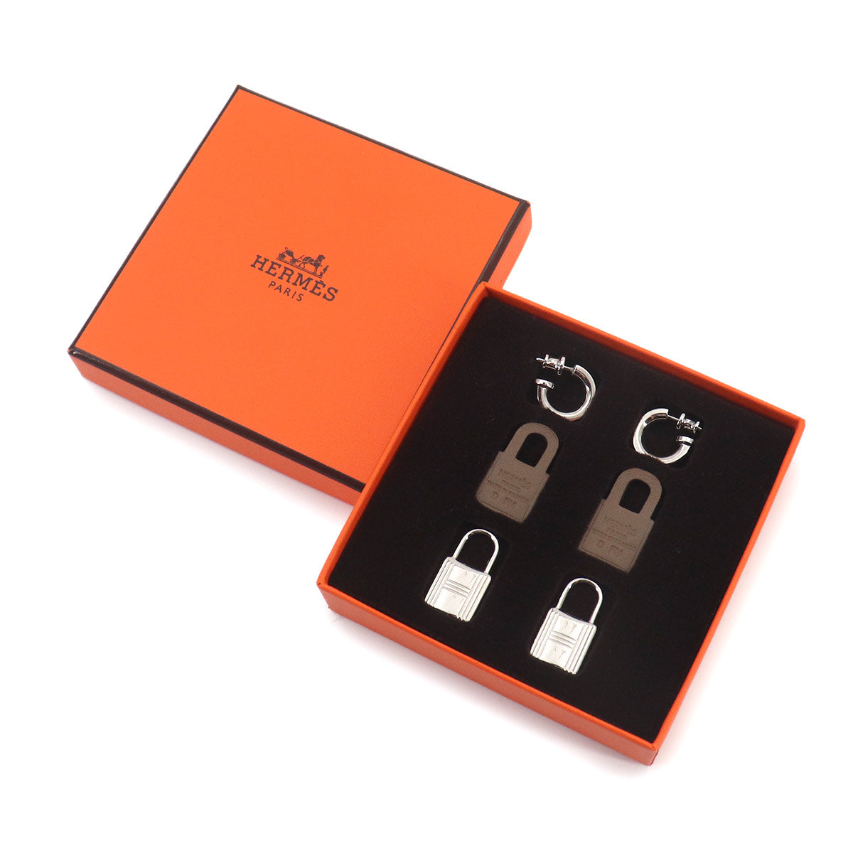 O'Kelly Earrings Swift Etoupe Silver Cadena motif