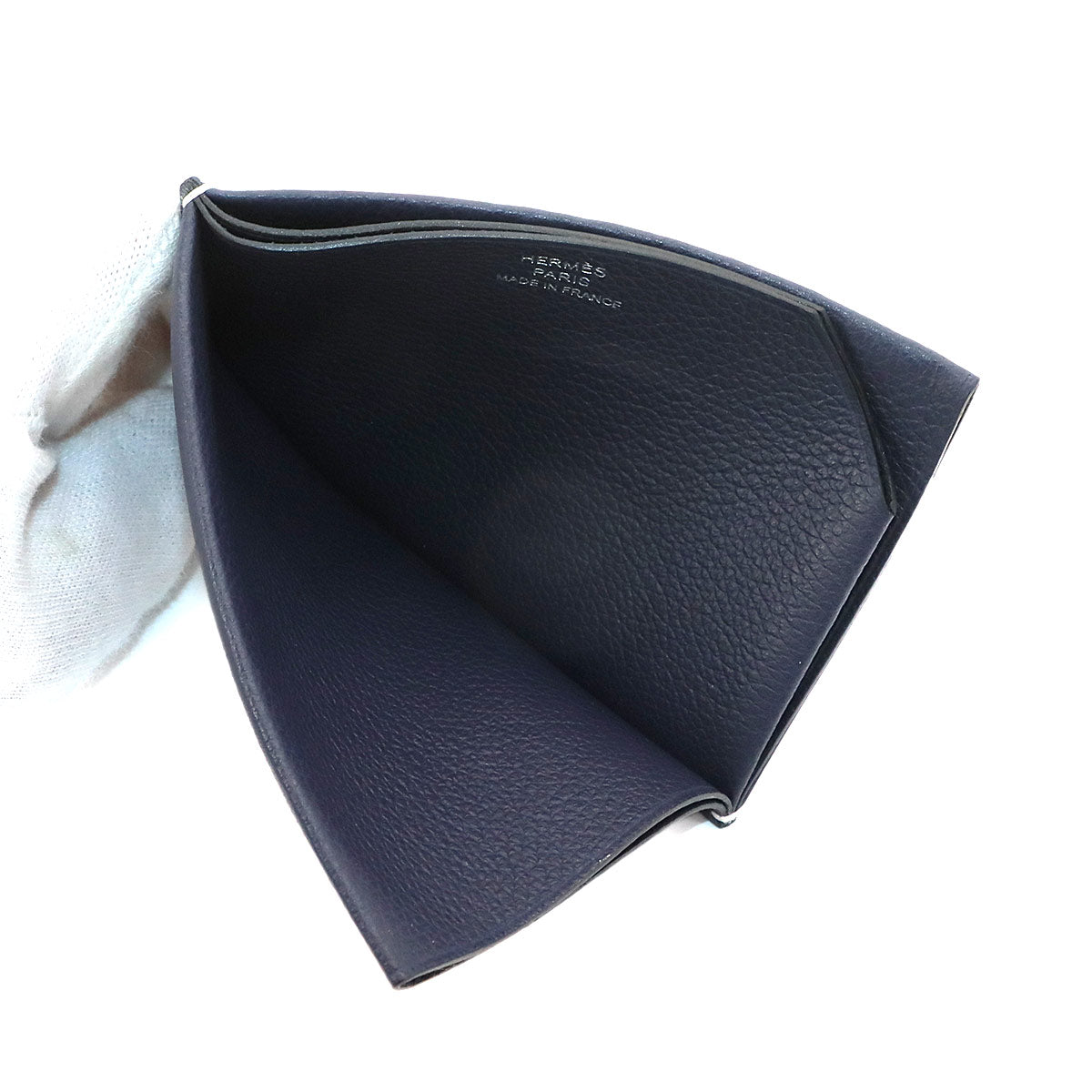 H Sellier Card Case Evercolor Bleu Nuit