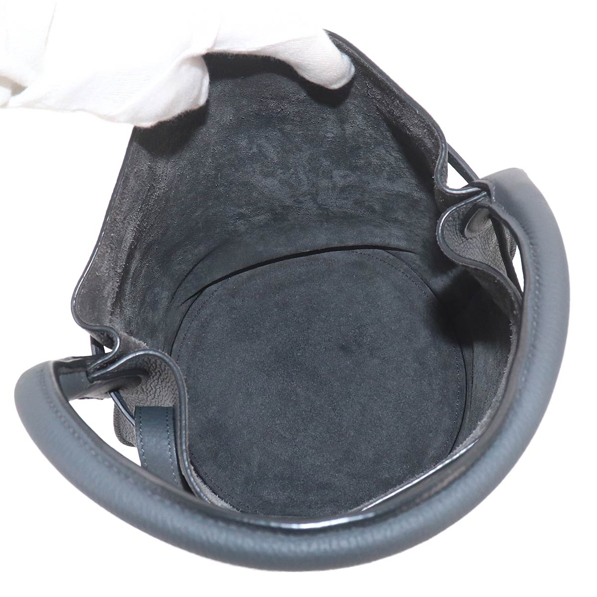 Big Bag Nano Bucket Hand Bag Leather Gray