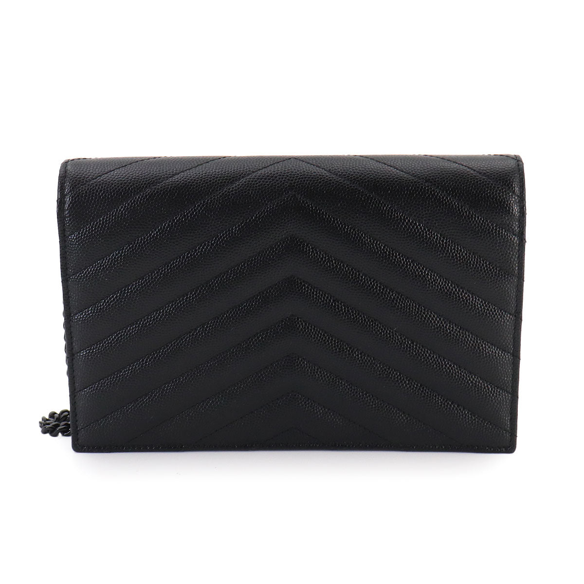 Cassandre Envelope Chain Wallet Leather Black 393953